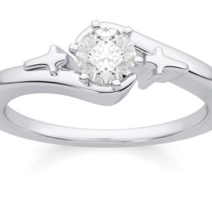 Christian Cross Diamond Solitaire Engagement Ring