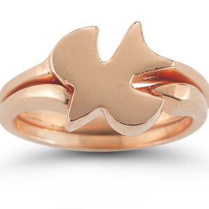 Christian Dove Bridal Ring Set in 14K Rose Gold