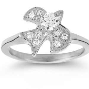 Christian Dove Diamond Ring in 14K White Gold