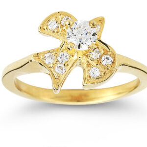 Christian Dove Diamond Ring in 14K Yellow Gold