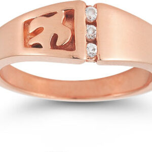 Christian Dove Diamond Trinity Ring in 14K Rose Gold