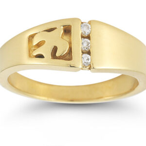 Christian Dove Diamond Trinity Ring in 14K Yellow Gold