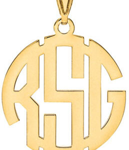 Classic Monogram Pendant, 14K Gold