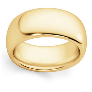 Comfort-Fit 8mm Plain 14K Gold Wedding Band Ring