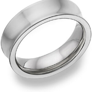 Concave Titanium Wedding Band Ring