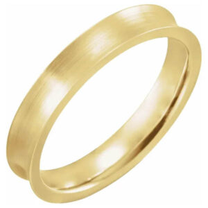 Concave Wedding Band Ring in 14K Gold (4mm - 7mm)