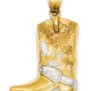 Cowboy Boot Pendant in 14K Gold