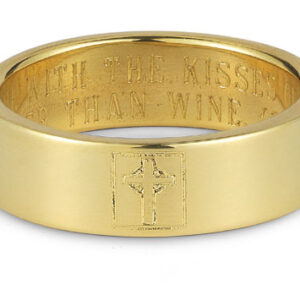 Cross Bible Verse Ring in 14K Yellow Gold