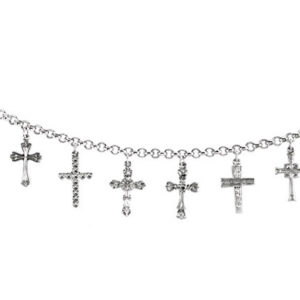 Cross Dangle Charm Bracelet, Sterling Silver