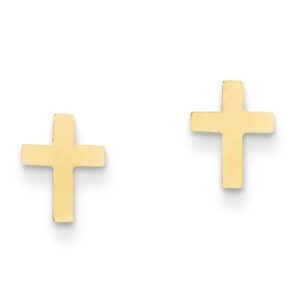 Cross Earrings, 14K Gold