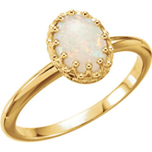 Crowned Jewels Australian Opal Ring, 14K Gold