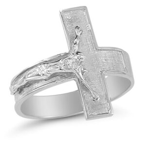 Crucifix Ring in 14K White Gold