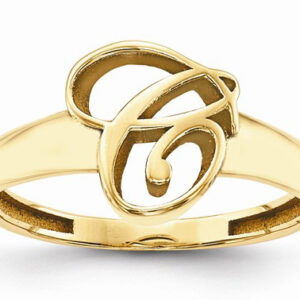 Custom Cursive Initial Ring in 14K Yellow Gold