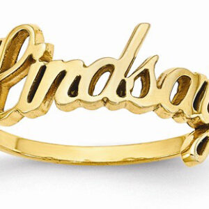 Custom Cursive Name Ring in 14K Yellow Gold