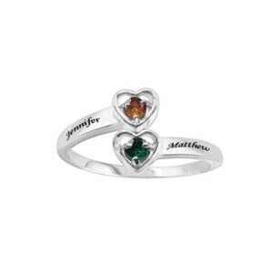 Custom Heart Promise Ring in Sterling Silver with CZ