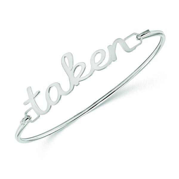 Custom Name or Word Bangle Bracelet in Sterling Silver