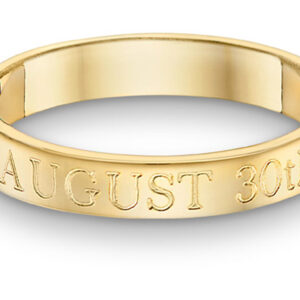 Custom Wedding Date Ring in 14K Gold