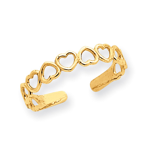 Cut-Out Heart Toe Ring, 14K Gold