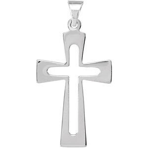 Cut-Out Roman Cross Pendant in Sterling Silver