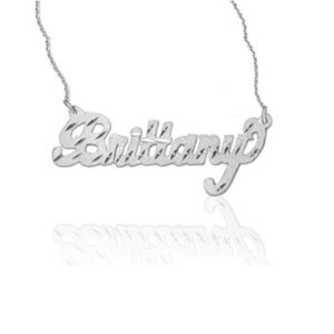 Diamond-Cut Custom Name Jewelry Necklace in Sterling Silver