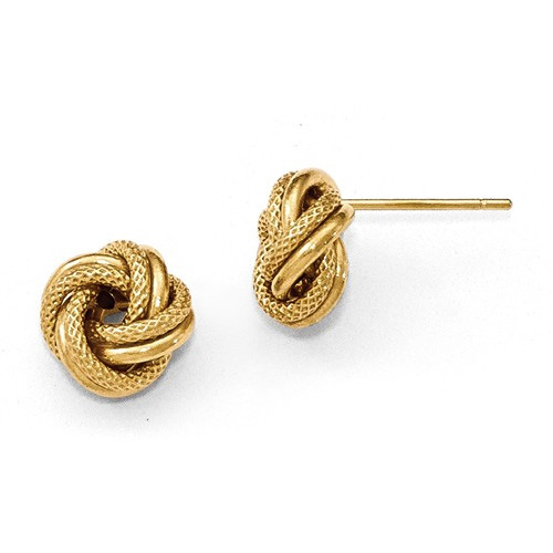 Diamond-Cut Love Knot Earrings in 14K Gold