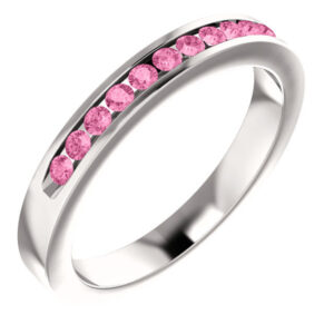 Eleven-Stone Pink Sapphire Band in 14K White Gold