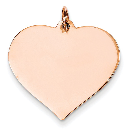 Engravable 14K Rose Gold Heart Pendant