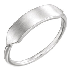 Engraveable Bar Ring, 14K White Gold