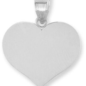 Engraveable Heart Pendant in 14K White Gold