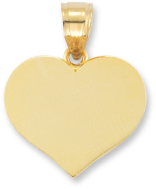 Engraveable Heart Pendant in 14K Yellow Gold