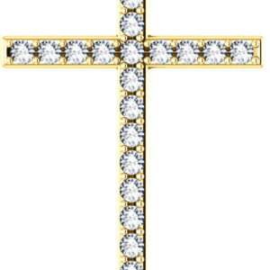 Eternal Life Diamond Cross Pendant in Gold