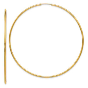 Extra Large Endless Hoop Earrings in 14K Gold (2 5/8")