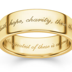 Faith, Hope, Charity Bible Verse Ring in 14K Gold