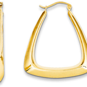 Fancy Gold Hoop Earrings in 14K Yellow Gold
