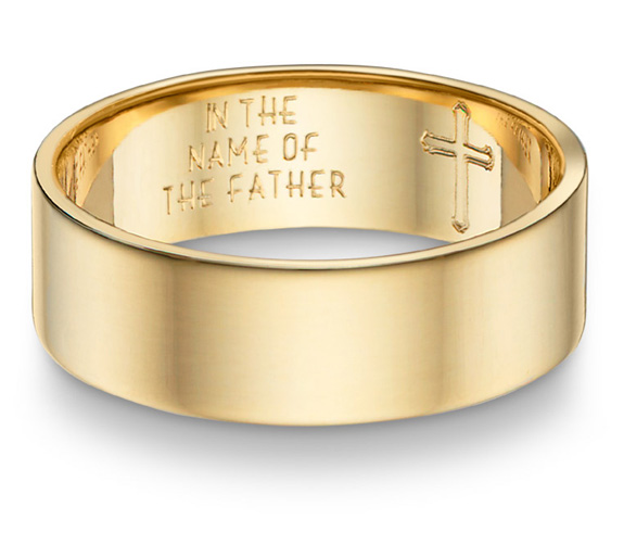 "Father, Son, and Holy Spirit" Wedding Band, 14K Gold