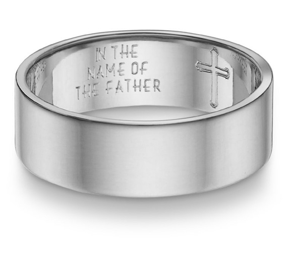 "Father, Son, and Holy Spirit" Wedding Band, 14K White Gold
