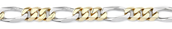 Figaro Bracelet, 14K Two-Tone Gold, 10mm