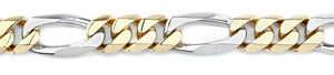 Figaro Bracelet, 14K Two-Tone Gold, 12mm