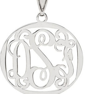 Filigree Monogram Medallion Pendant, Sterling Silver