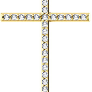 First Resurrection Diamond Cross Pendant in Yellow Gold