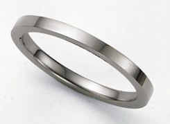 Flat Platinum Wedding Band Ring - 2mm