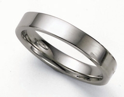 Flat Platinum Wedding Band Ring - 4mm