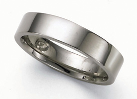 Flat Platinum Wedding Band Ring - 5mm