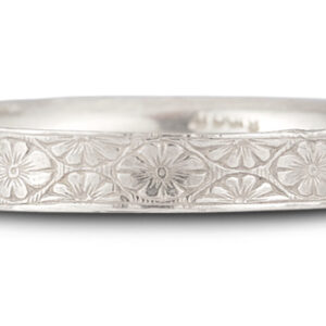 Floral Wedding Band in 18K White Gold