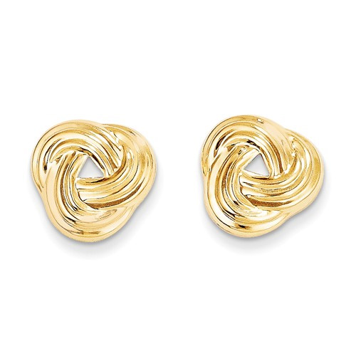 Flush Love Knot Earrings in 14K Gold