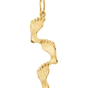 Footprints Pendant in 14K Gold