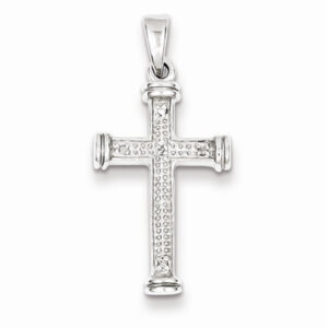 "For God So Loved The World" Diamond Cross Pendant, Sterling Silver