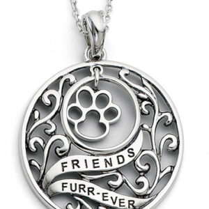 Friends Furr-ever Sterling Silver Dog Paw Pendant