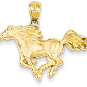 Galloping Horse Pendant in 14K Gold