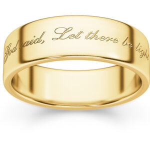 Genesis Bible Verse Wedding Band Ring in 14K Gold